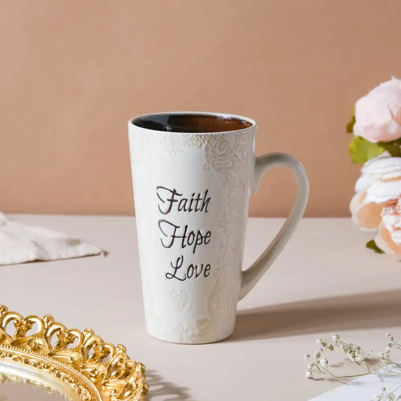 Cream-And-Sugar Glazed Ceramic Mug – 400 Ml 1