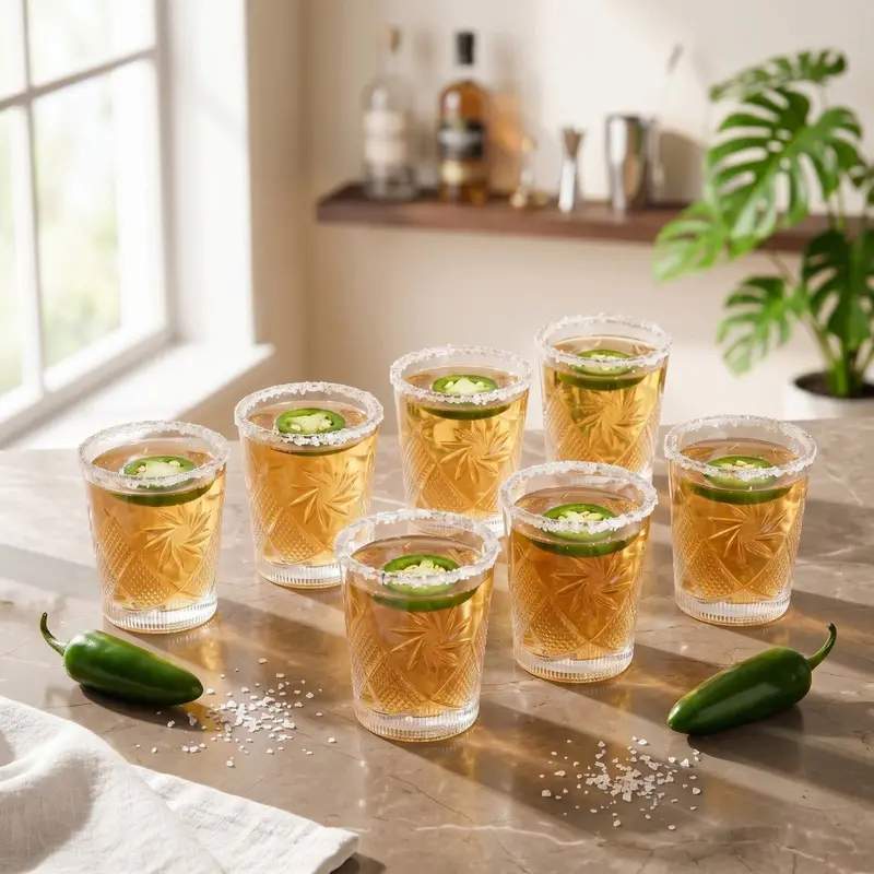 Crystal Flower Shot Glass Set – 12-Piece, 55 Ml Elegant Barware 1