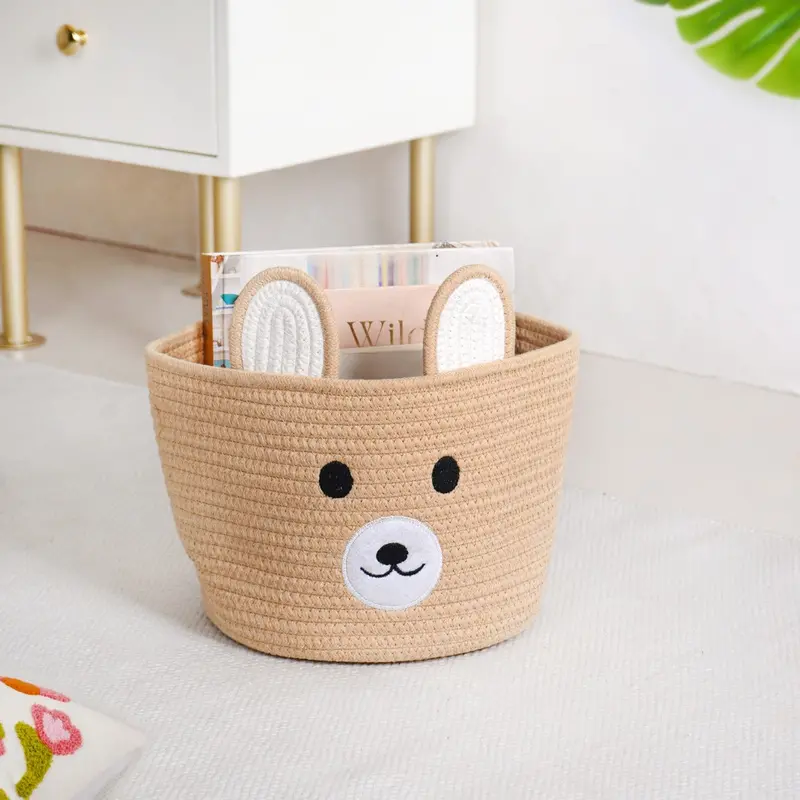 Cuddly Brown Bear-Themed Kids’ Storage Basket – 19 Cm 1
