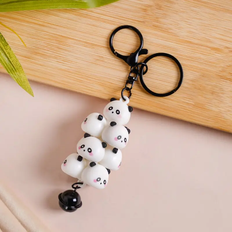 Cute Panda-Themed Dual-Hook Keychain 1