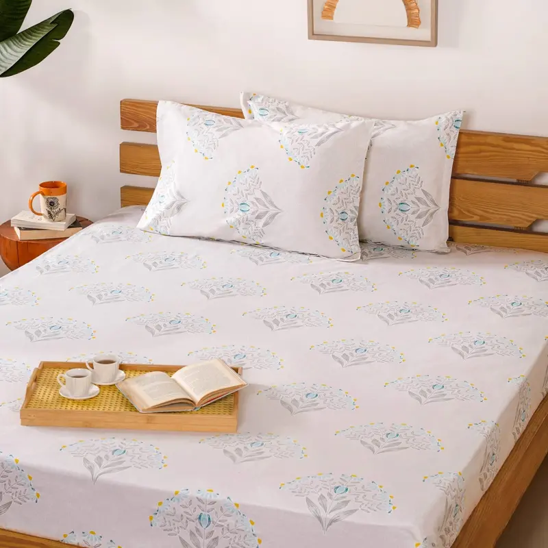 Daisy Floral King Size Bedding – 180 Tc 100% Cotton Duvet Cover Set (275X275 Cm) 1