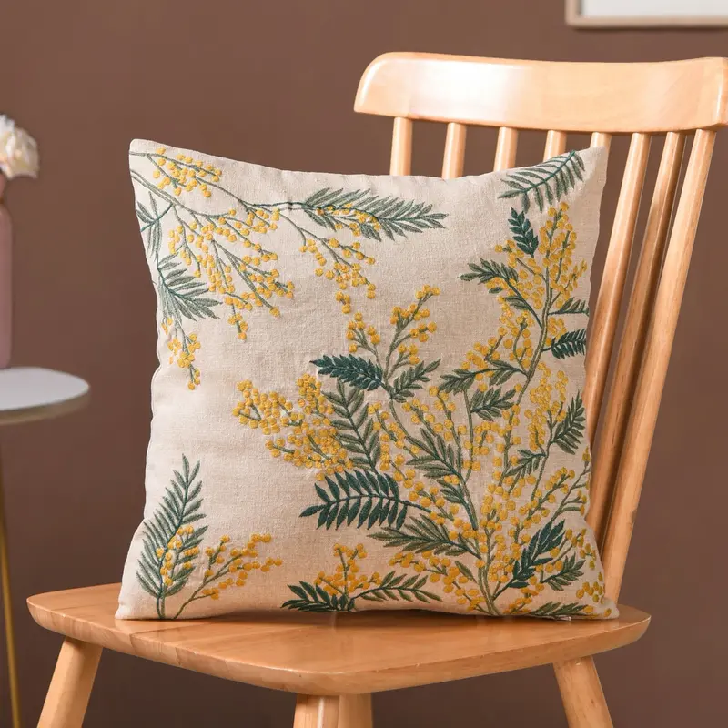 Dandelion Clusters Cotton Cushion Cover – 40X40Cm Whimsical Throw Pillow 1