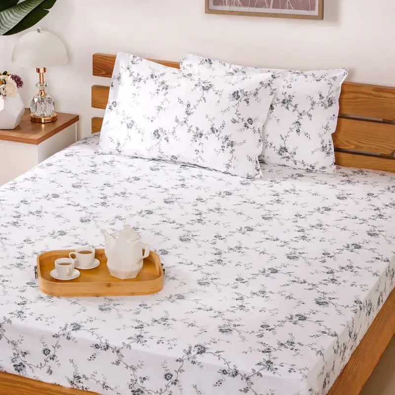 Dark Blue King Size Bedding Set – Ultra-Soft 100% Cotton, 180 Thread Count (275X275 Cm) 1
