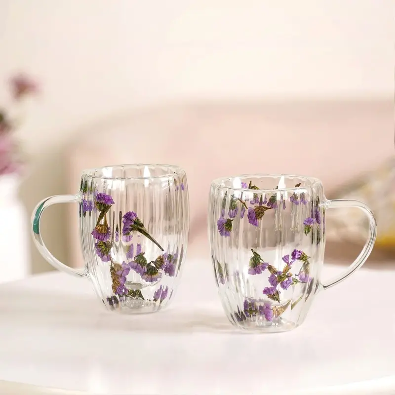 Dark Petal Double-Walled Brew Mug Set (2 Pcs, 350Ml) 1