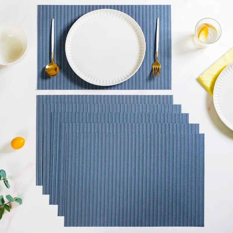 Deep Navy Placemats – Rich 6-Piece Table Linen Collection 1