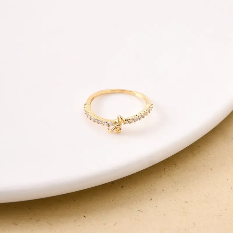 Delicate Kawaii-Themed Gold Ring For Everyday Wear 1