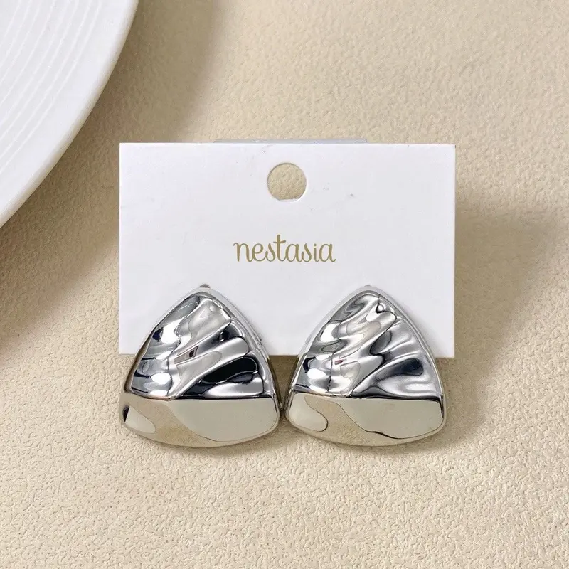 Distressed Metallic Silver Studs 1
