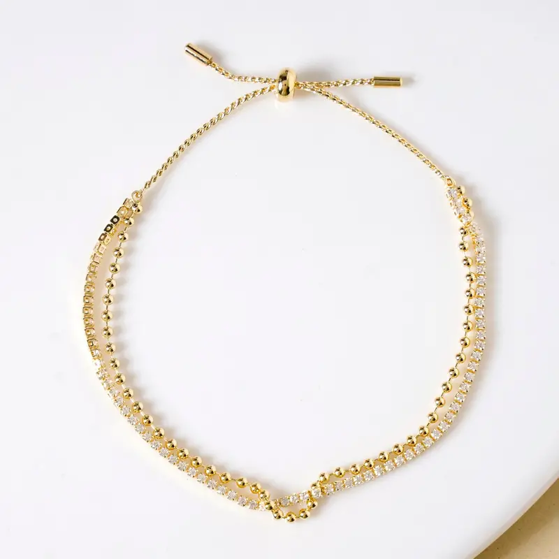 Double-Layered Gold Sliding Knot Bracelet 1