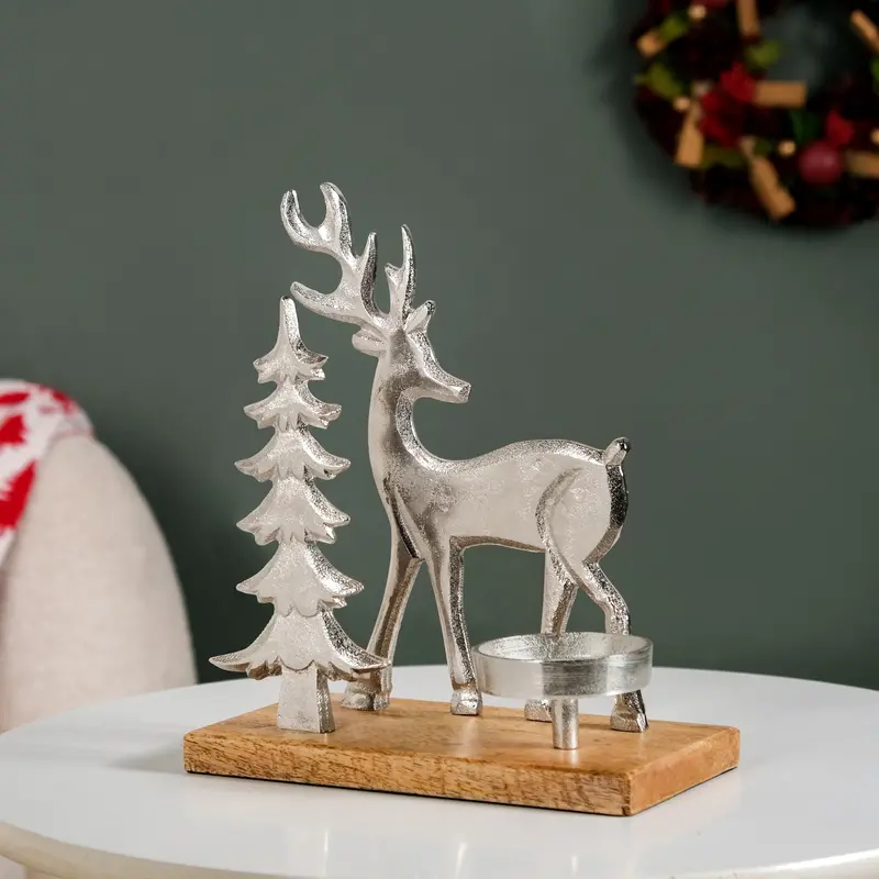Dual-Function Christmas Tree And Reindeer Candle Holder 1