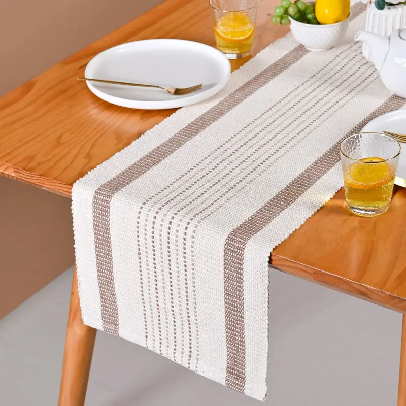 Dune Weave Natural Cotton Table Runner (180X33Cm) 1