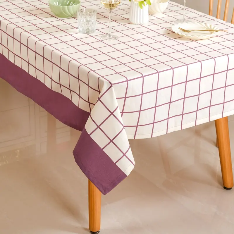 Dusty Mauve 6-Seater 100% Cotton Tablecloth – 203 X 152 Cm 1
