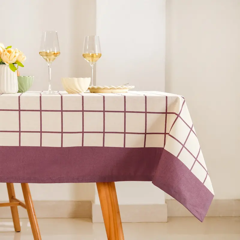 Dusty Mauve 8-Seater Waterproof Tablecloth – 274 X 152 Cm 1