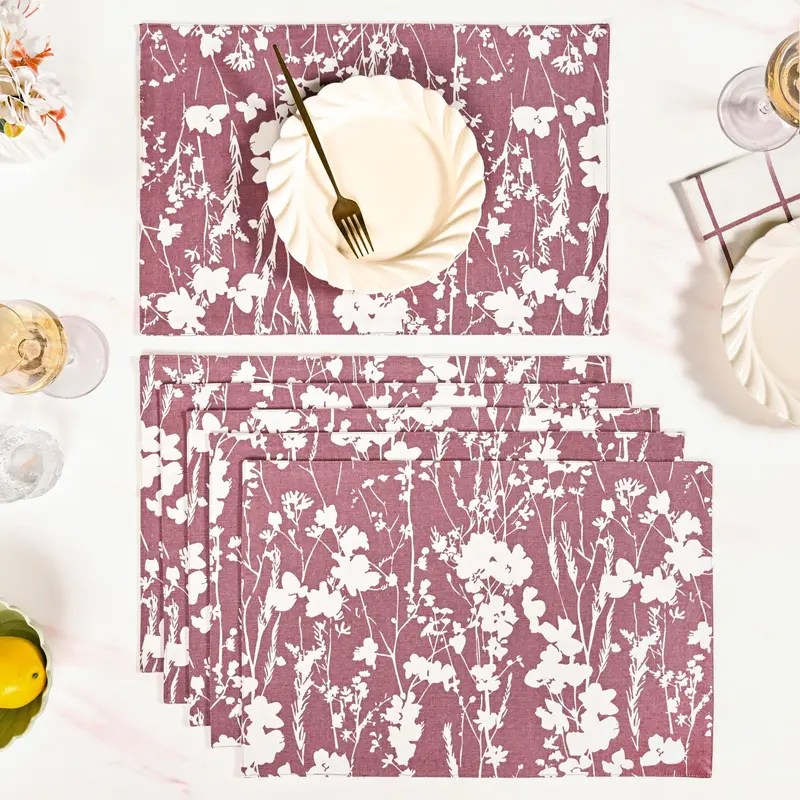 Dusty Mauve Cotton Placemat Set – 6 Count 1