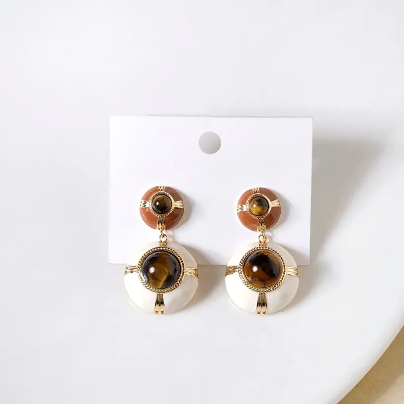 Earthy Resin Drop Earrings – Organic Hand-Poured Danglers 1