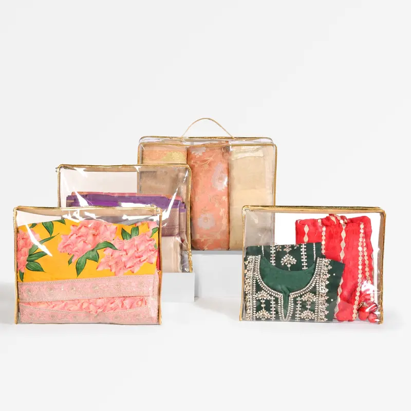 Elegant Gold-Embellished Trousseau Storage Bags – Reusable Gift Packaging 1