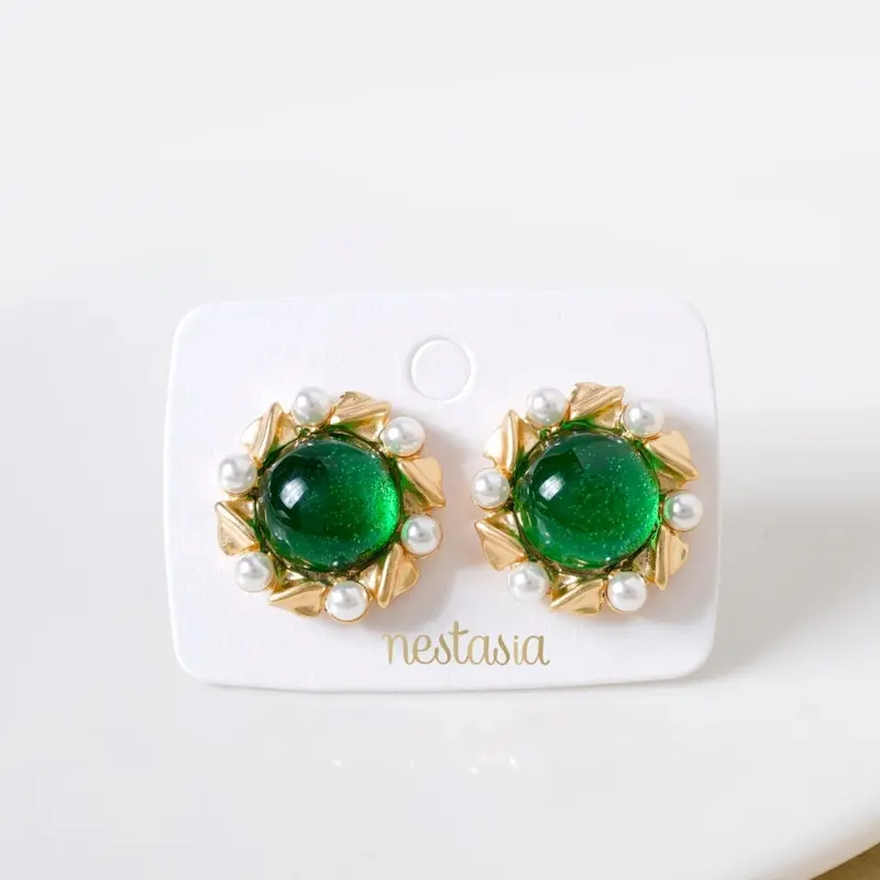 Elegant Pearl Statement Stud Earrings 1