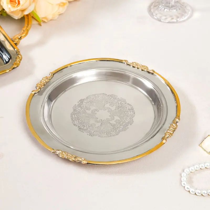 Elegant Two-Tone Decorative Serving Tray 1