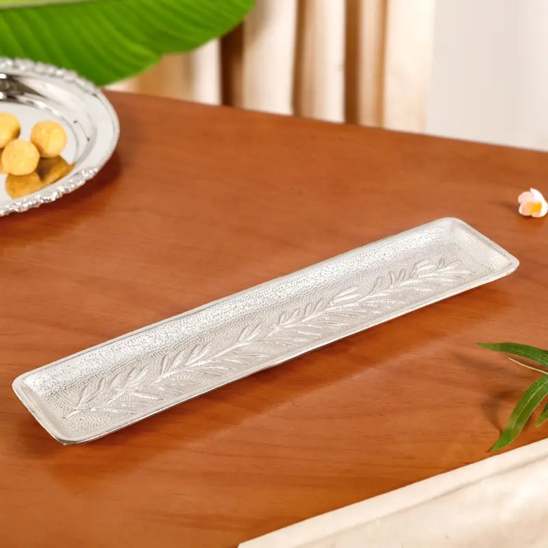 Embossed Royalcore Long Rectangular Serving Tray 1