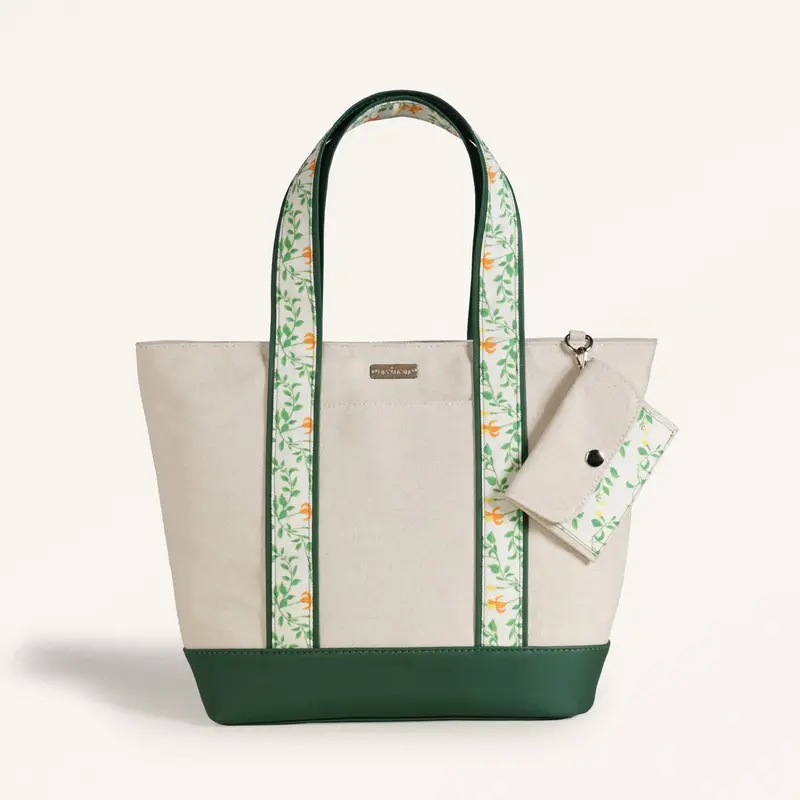 Emerald Green Flolane Canvas Crossbody With Coin Compartment 1