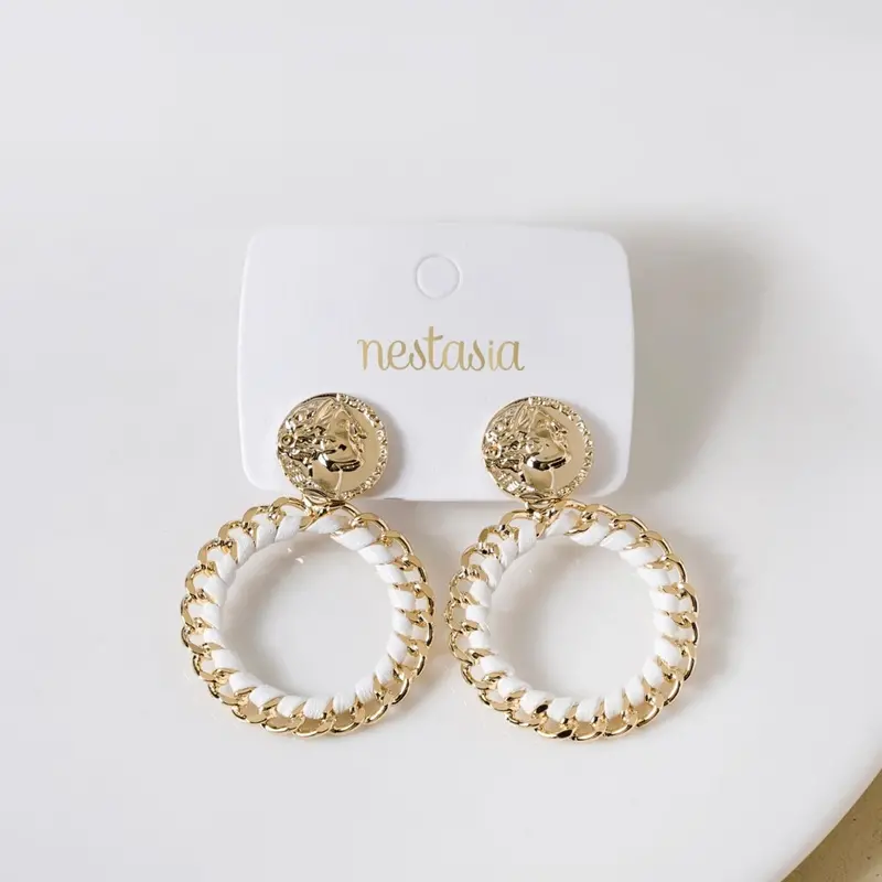 Eternal Grace Greek Chain Dangle Earrings In Gold 1