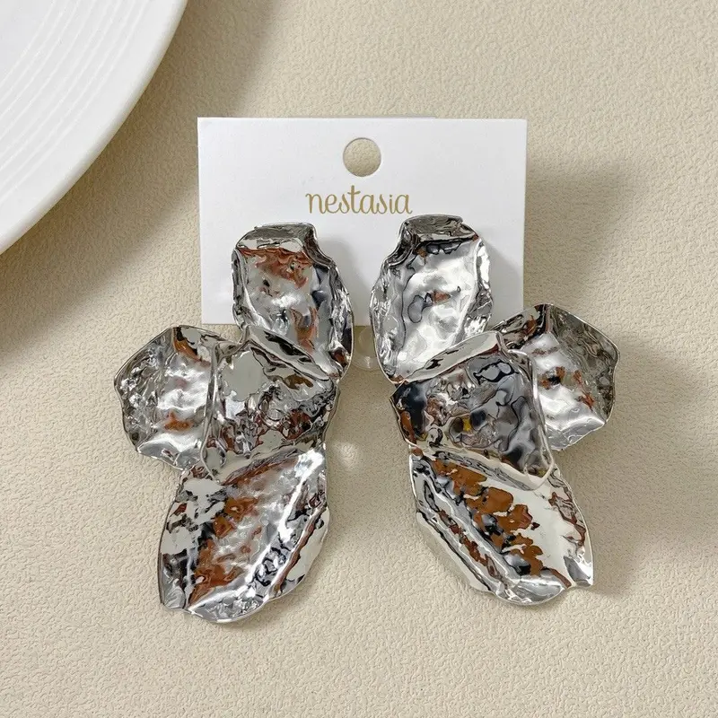 Evening Primrose Statement Silver Earrings 1