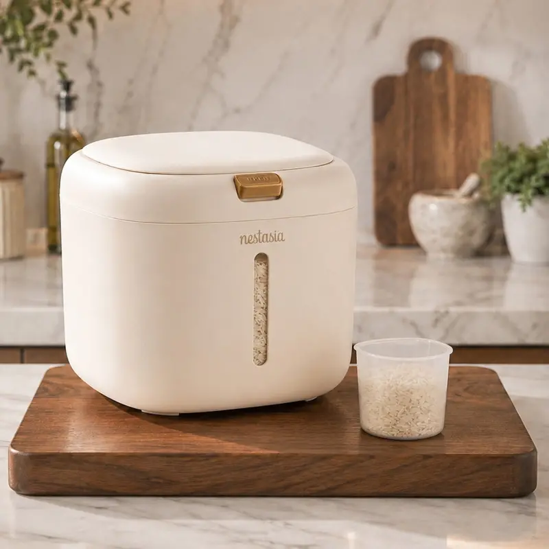 Extra-Large Airtight Rice Storage Canister – 12 L Capacity With Measuring Cup 1