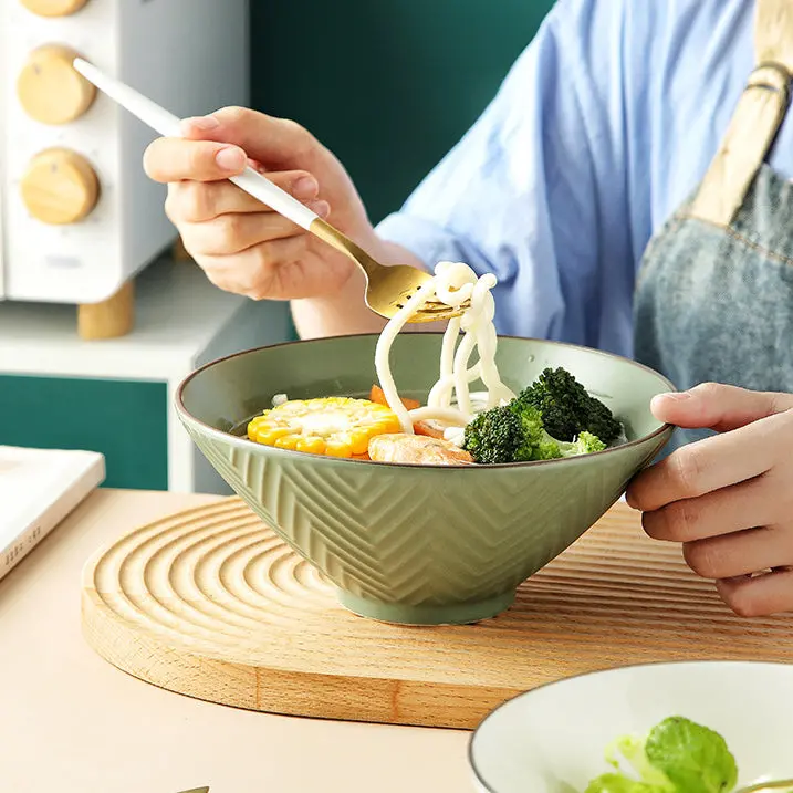 Fern Green Ceramic Ramen Bowl – 800 Ml Capacity 1