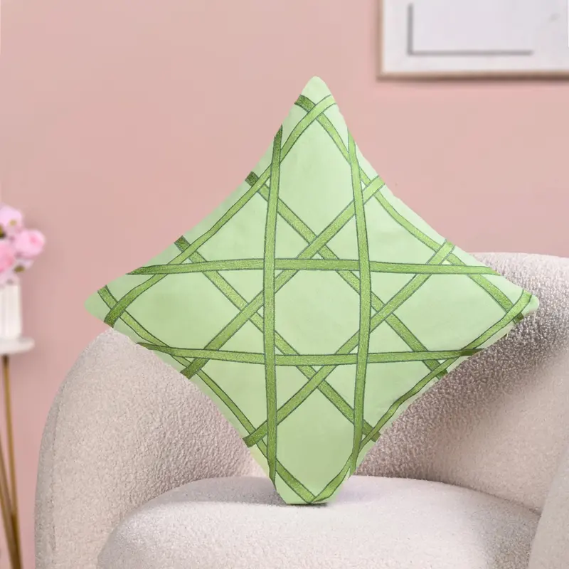 Fernline Pure Cotton Embroidered Cushion Cover (40X40Cm) 1