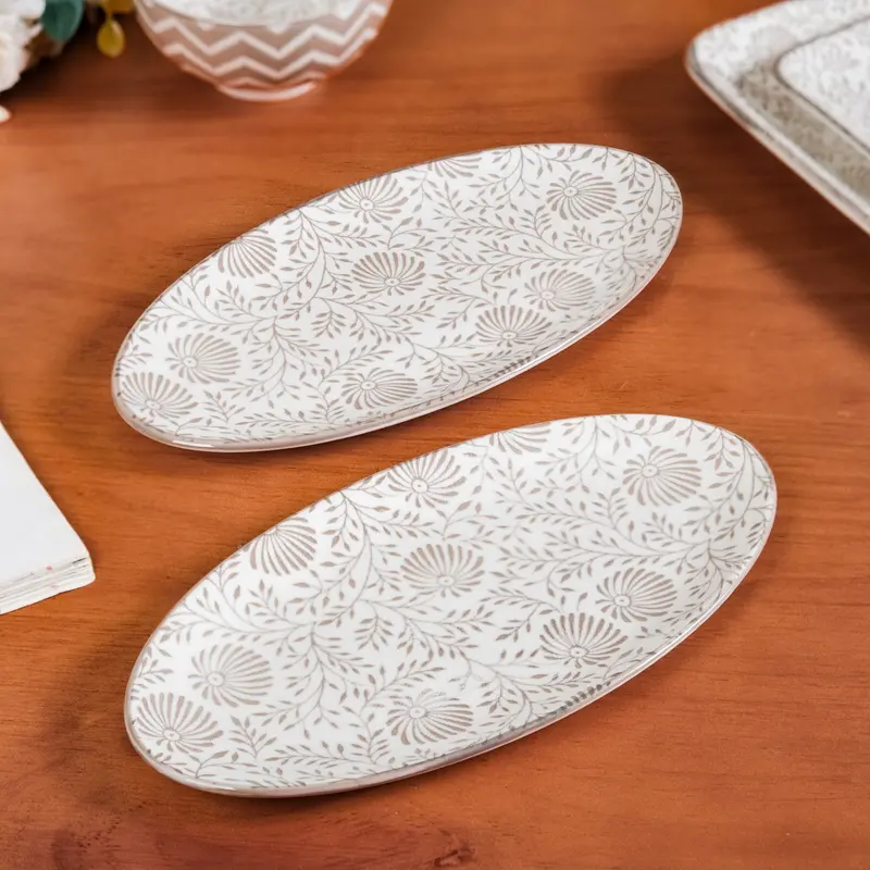 Floral Fiesta Oval Ceramic Serving Platters – Set Of Two 1