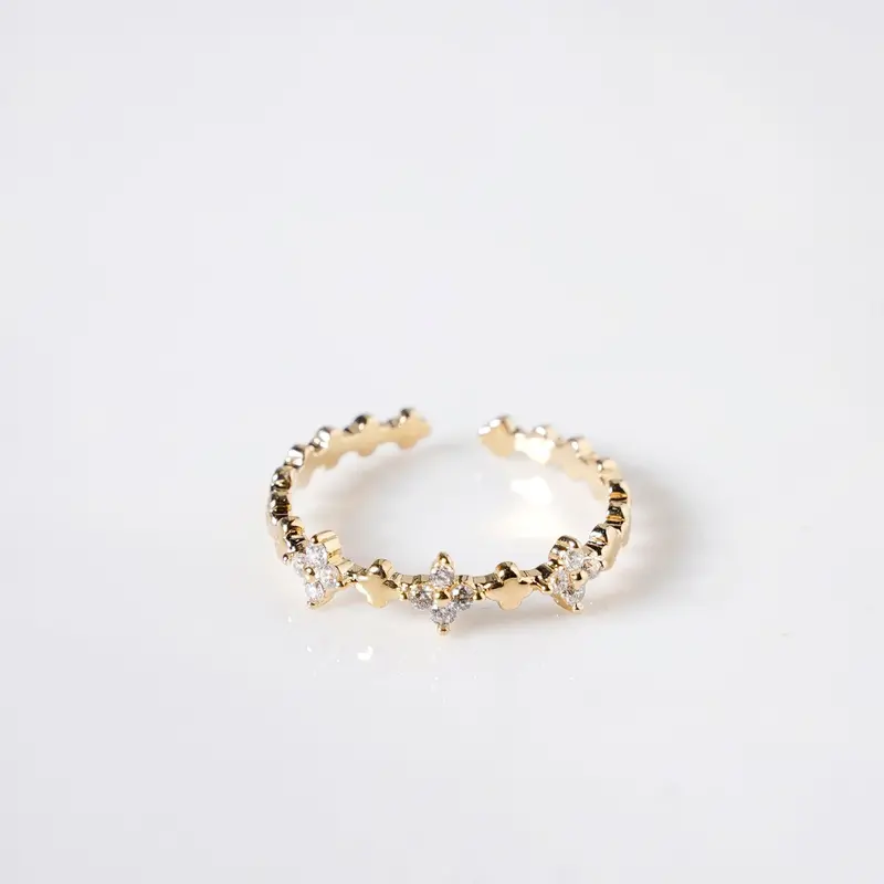 Floral Gold Blossom Band Ring 1