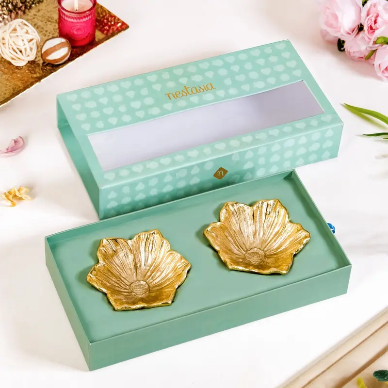 Floral-Inspired Decorative Trinket Bowl Duo 1