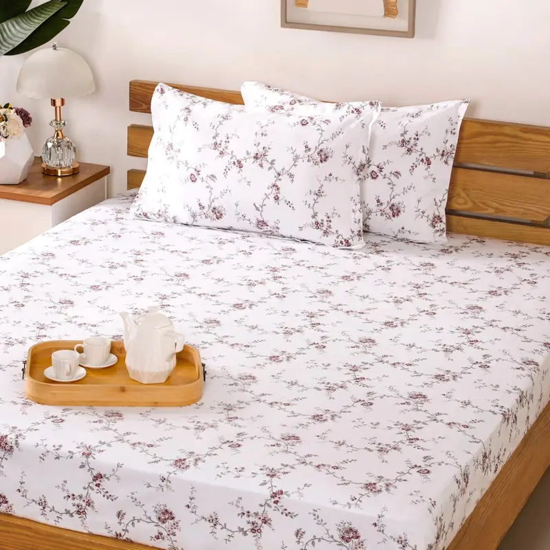 Floral Night Bedsheet Set For King Bed – 100% Cotton, 180 Tc, Soft Finish (275X275 Cm) 1