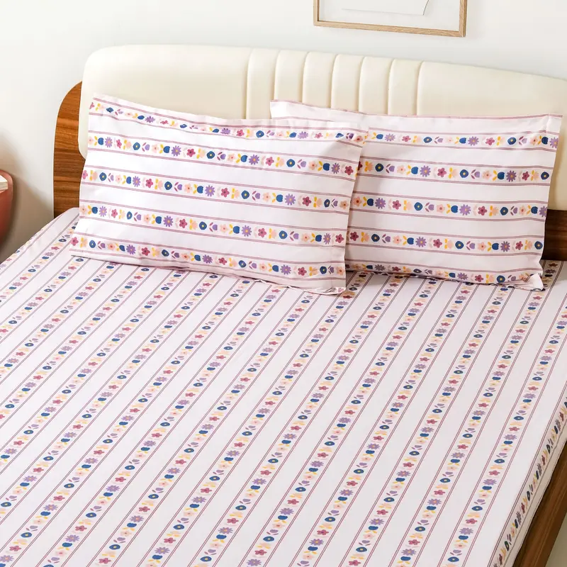 Floral Retreat Queen-Sized 100% Cotton Bed Linen Set – 254 X 229 Cm 1