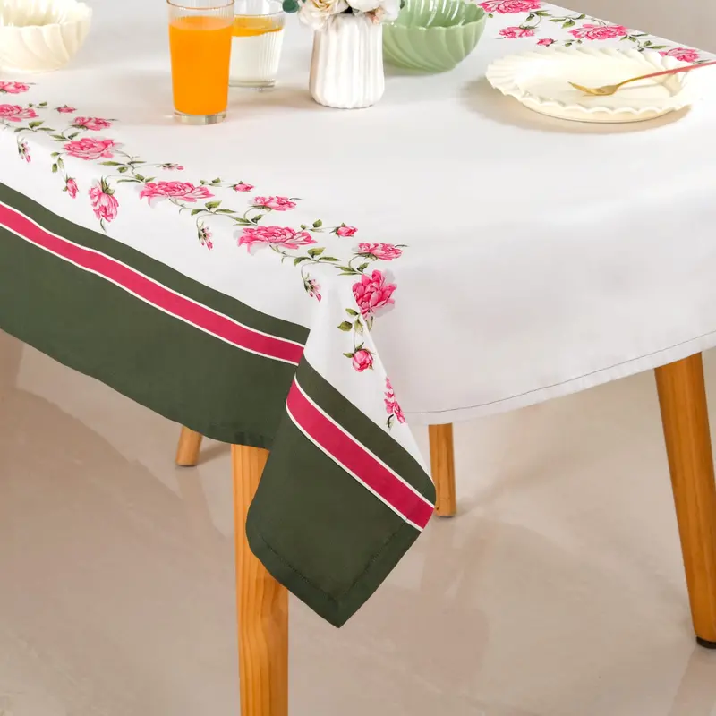 Floral Rouge Luxe 6-Person Tablecloth – 207X160Cm Soft Cotton Blend 1