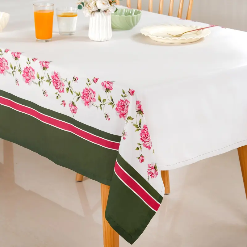 Floral Rouge Luxe 8-Person Tablecloth – 270X160Cm Premium Cotton Blend 1