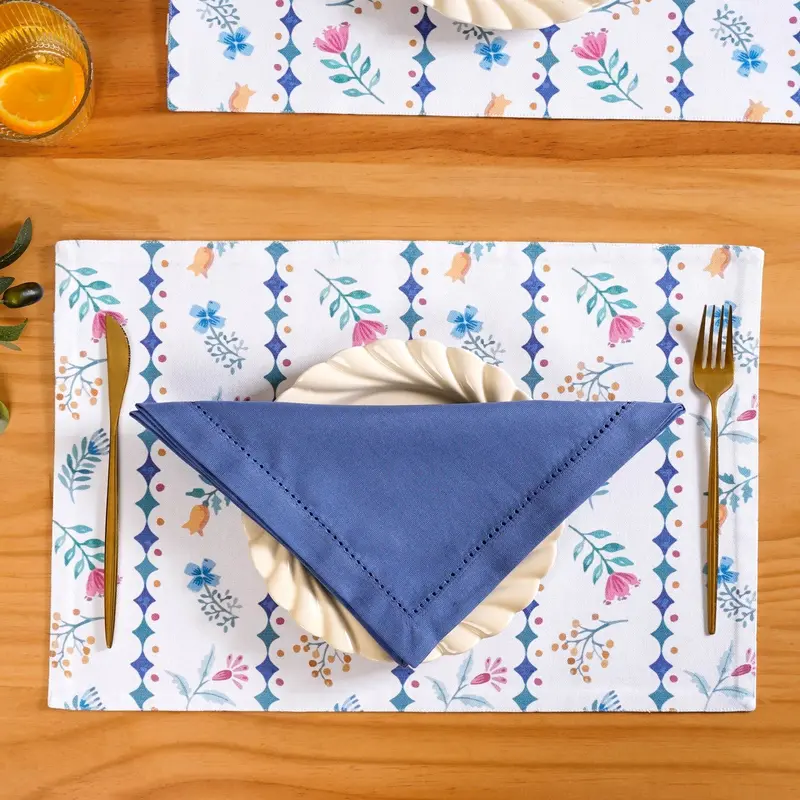 Florina Cotton Napkin Set – 4 Premium Napkins In Matching Tone 1