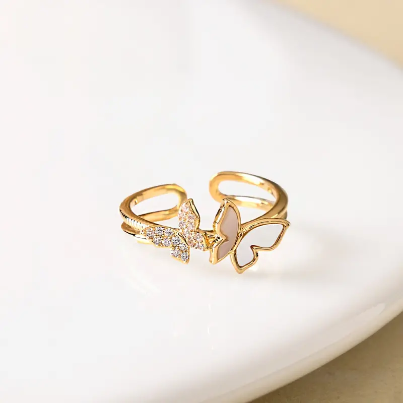 Flutter Duo Gold Butterfly Ring Set 1