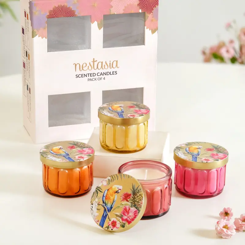 Garden Of Serenity Candle Set – Botanical-Inspired 4-Candle Collection 1