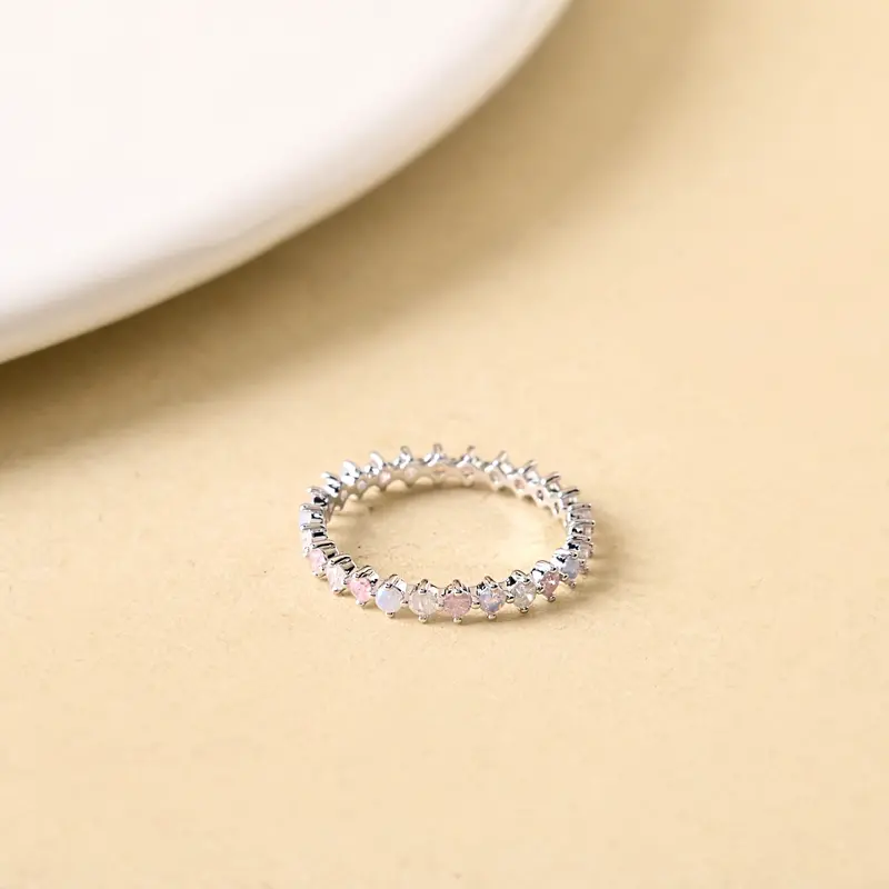 Gemstone And Freshwater Pearl Silver Ring 1
