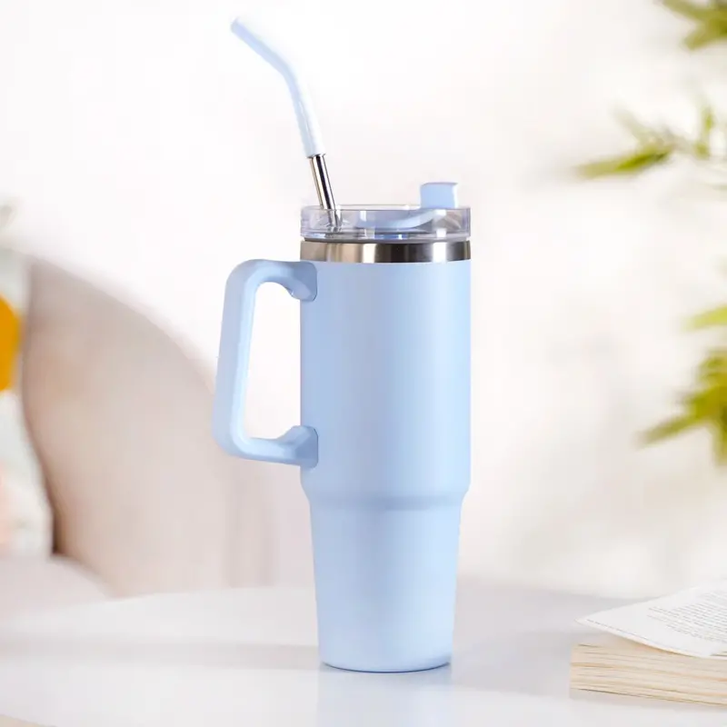 Glacio Arctic Blue Insulated Tumbler With Handle – Leakproof, 850Ml 1