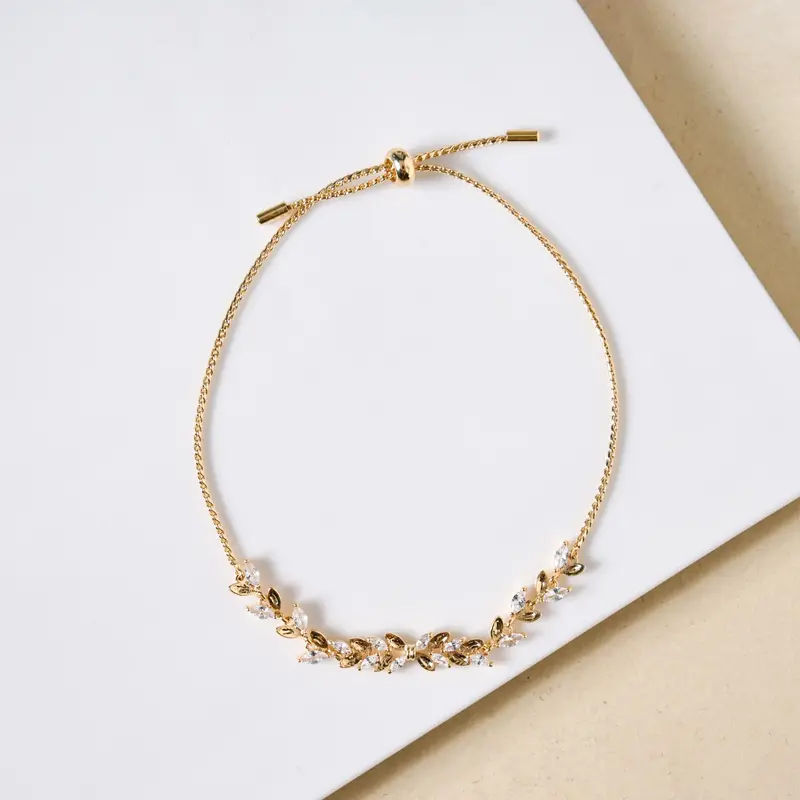 Gold Leafline Sliding Knot Bracelet 1