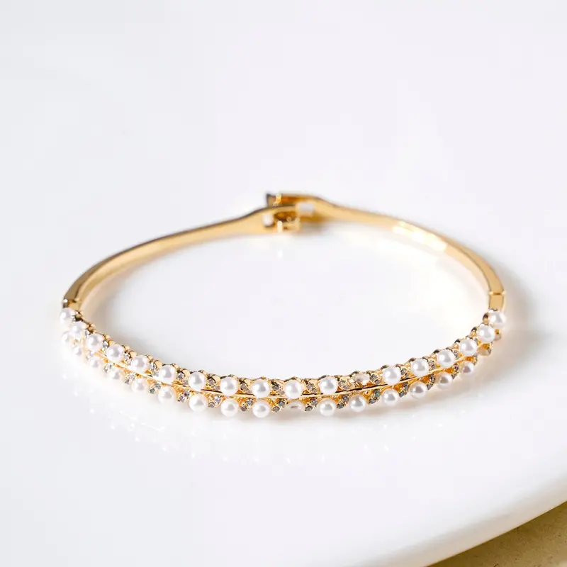 Gold Shimmer Folding Clasp Bangle 1