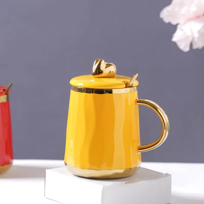 Gold-Trimmed Ceramic Mug 2