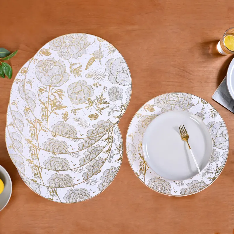 Golden Bloom Embellished Table Mats – Set Of 6 1