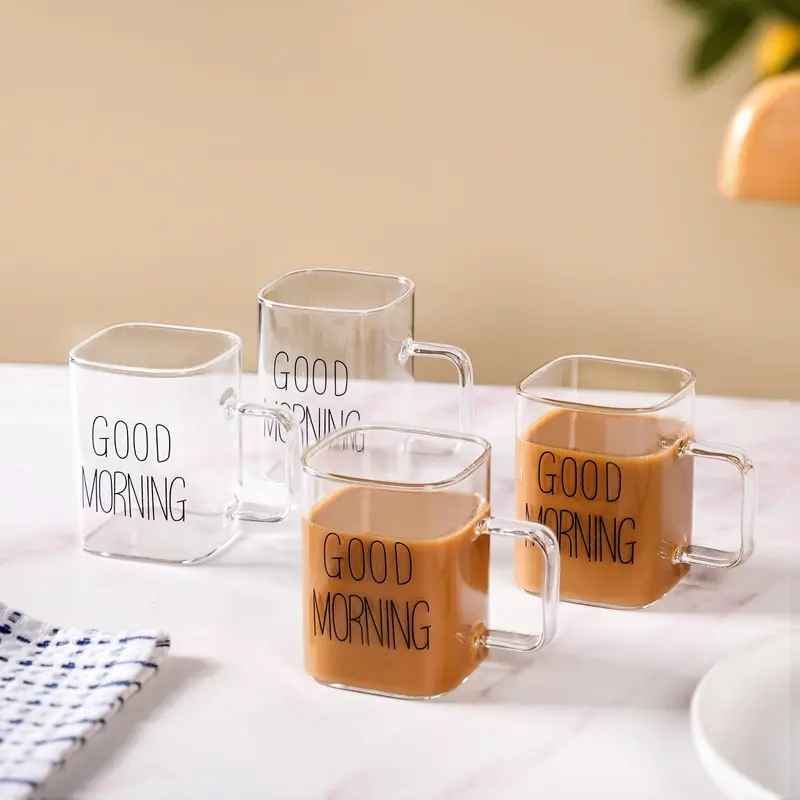 Good Morning Ceramic Tea Cup Set – 4-Piece 250Ml Breakfast Mug Collection 1