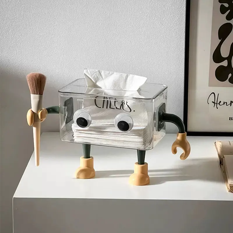 Green 3D Robot Tissue Box Design 1