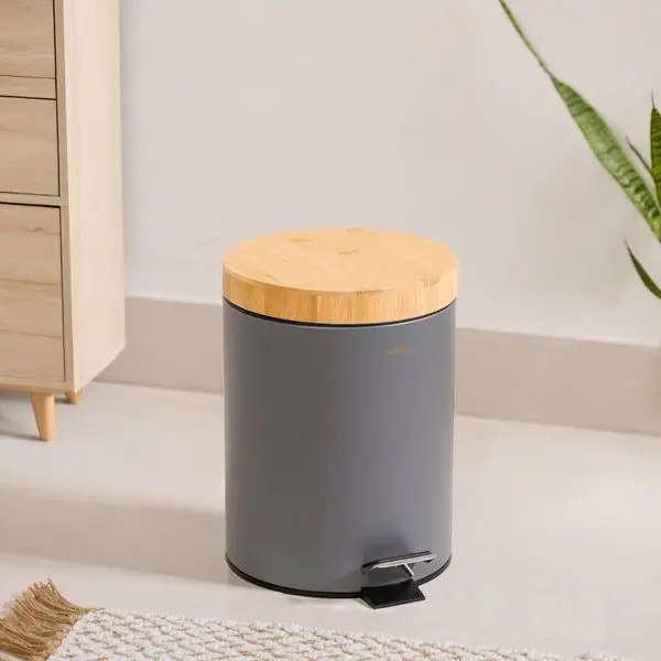 Grey 5L Modular Trash Can With Detachable Stainless Steel Bucket 1