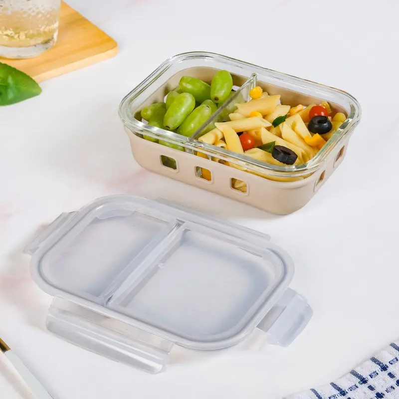 Gripso Dual-Zone Meal Container – 600Ml Beige Portable Lunch Box 1