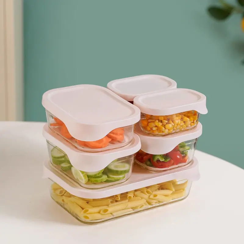 Groovo Lite Microwave-Safe Glass Food Storage Set – 6-Piece (370–2500 Ml) 1