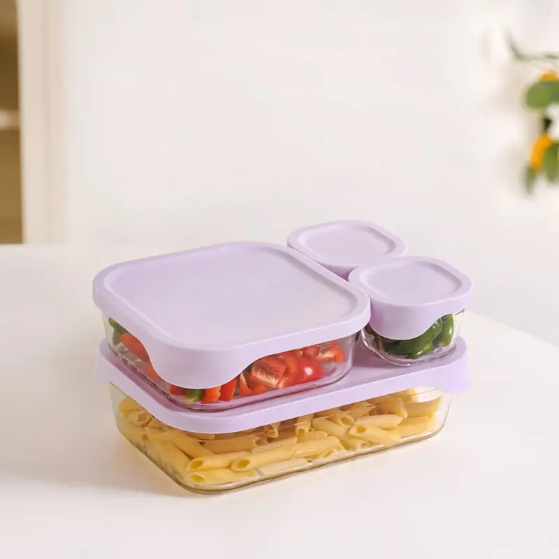 Groovo Lite Premium Borosilicate Glass Food Container Set (4-Piece, 220Ml–2500Ml) 1